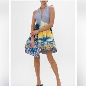 Camilla “Song of Saint Anthony” small blue canvas ocean sea clutch bag pouch